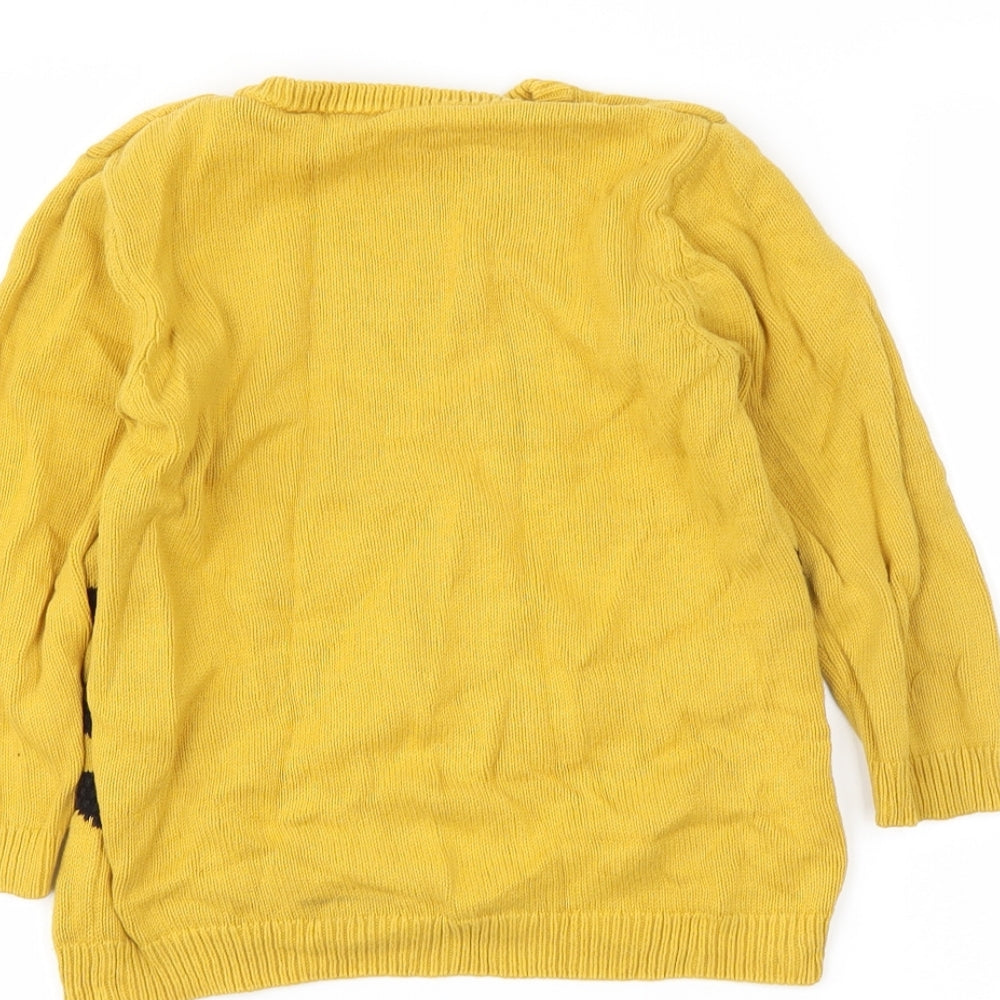 Preworn Boys Yellow   Pullover Jumper Size 5-6 Years