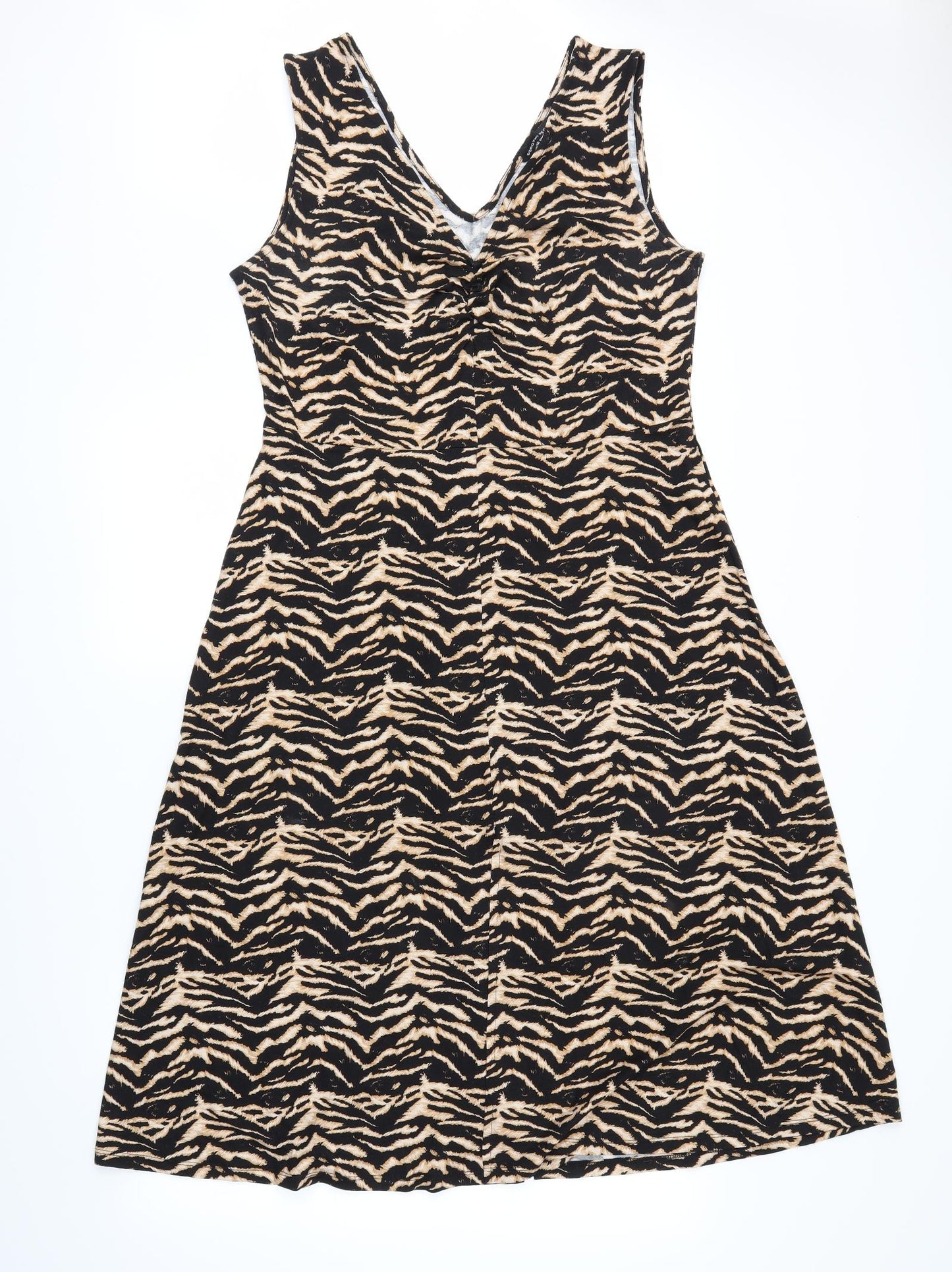 Dorothy Perkins Womens Black Animal Print  Trapeze & Swing  Size 16