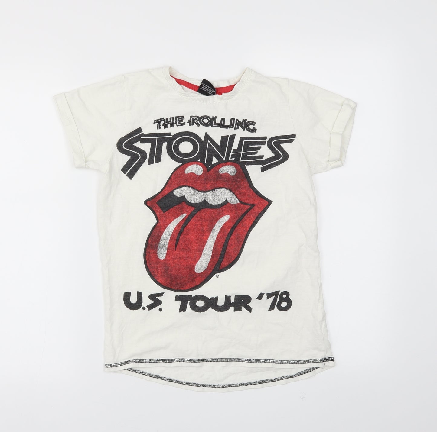 NEXT Boys White   Basic T-Shirt Size 10 Years  - The Rolling Stones