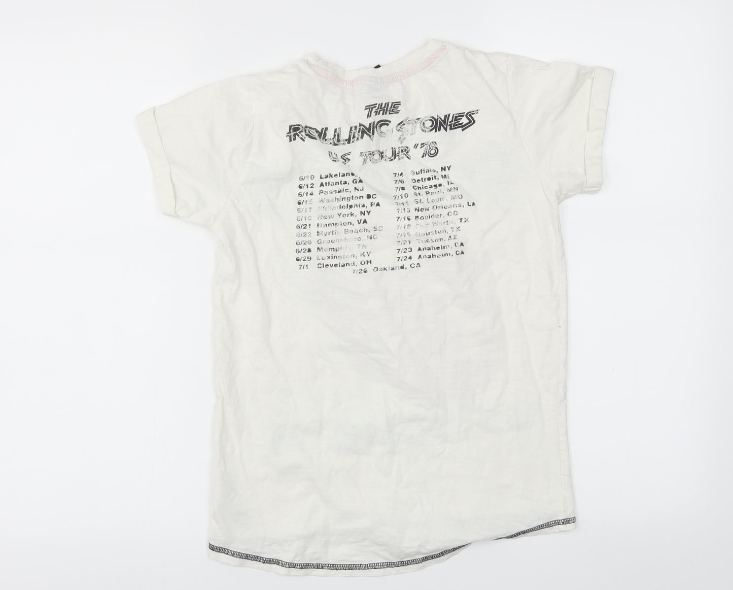 NEXT Boys White   Basic T-Shirt Size 10 Years  - The Rolling Stones