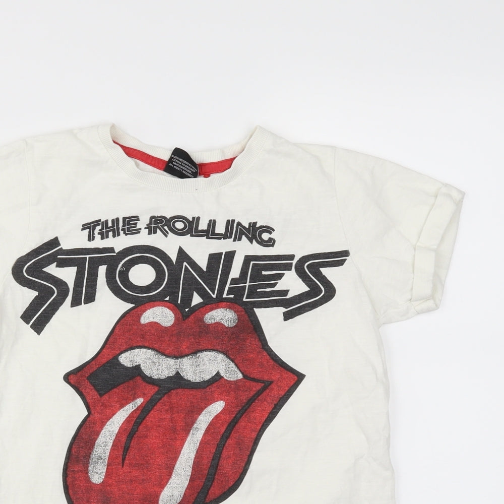 NEXT Boys White   Basic T-Shirt Size 10 Years  - The Rolling Stones