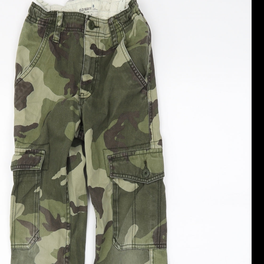 Old Navy Boys Green Camouflage  Cargo Trousers Size 8 Years