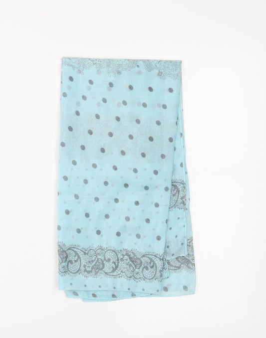 Front view of Preworn women’s blue polka dot shawl/wrap