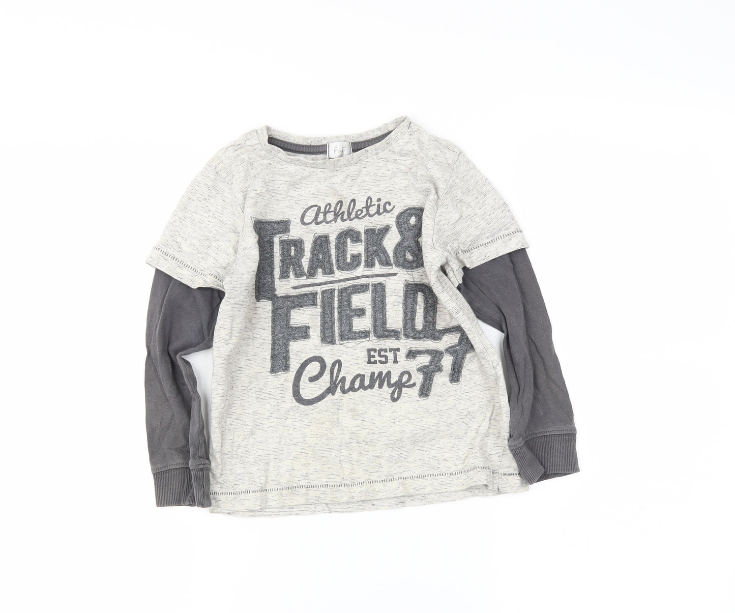 F&F Boys Grey   Basic T-Shirt Size 4-5 Years