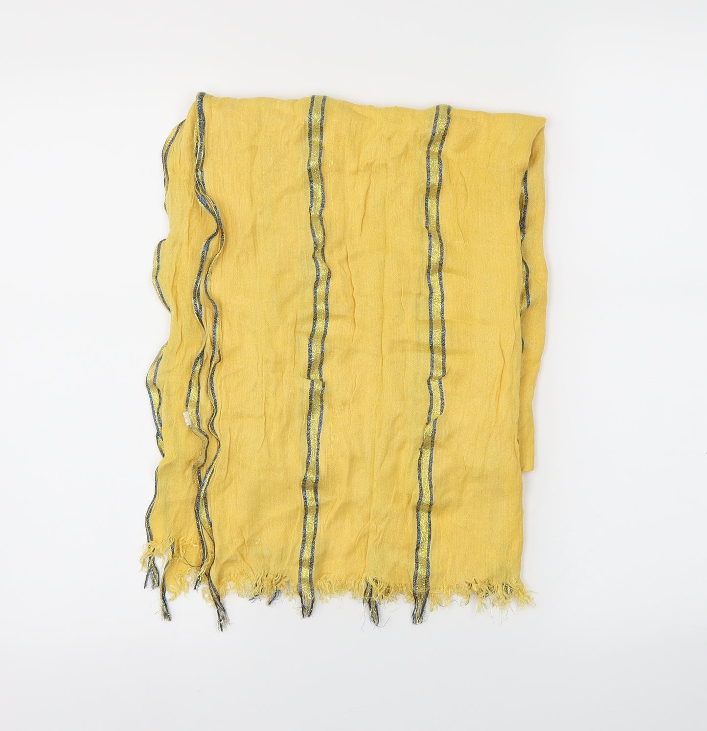 Preworn Womens Yellow Striped   Shawl/Wrap