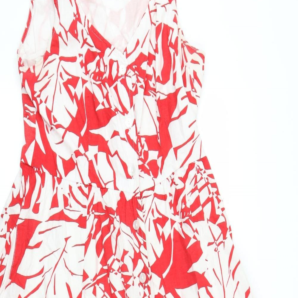 Together Womens Red Floral  Shirt Dress  Size 14