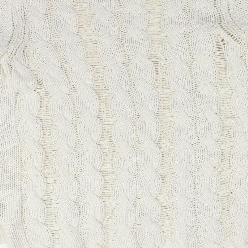 H&M Womens White  Knit Pullover Jumper Size S