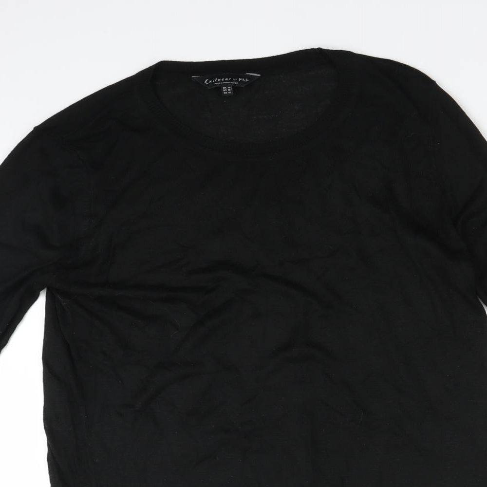 F&F Womens Black   Pullover Jumper Size 14  - longline
