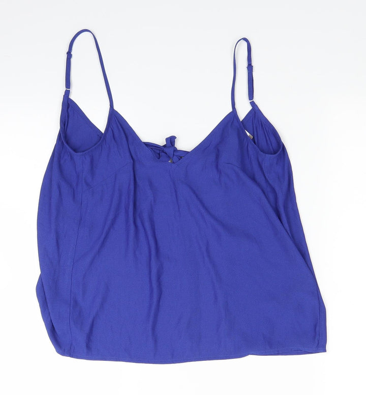 H&M Womens Blue   Basic Blouse Size 4  - Open Back