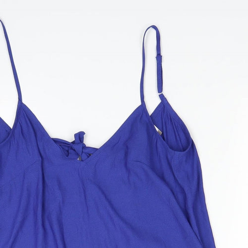 H&M Womens Blue   Basic Blouse Size 4  - Open Back