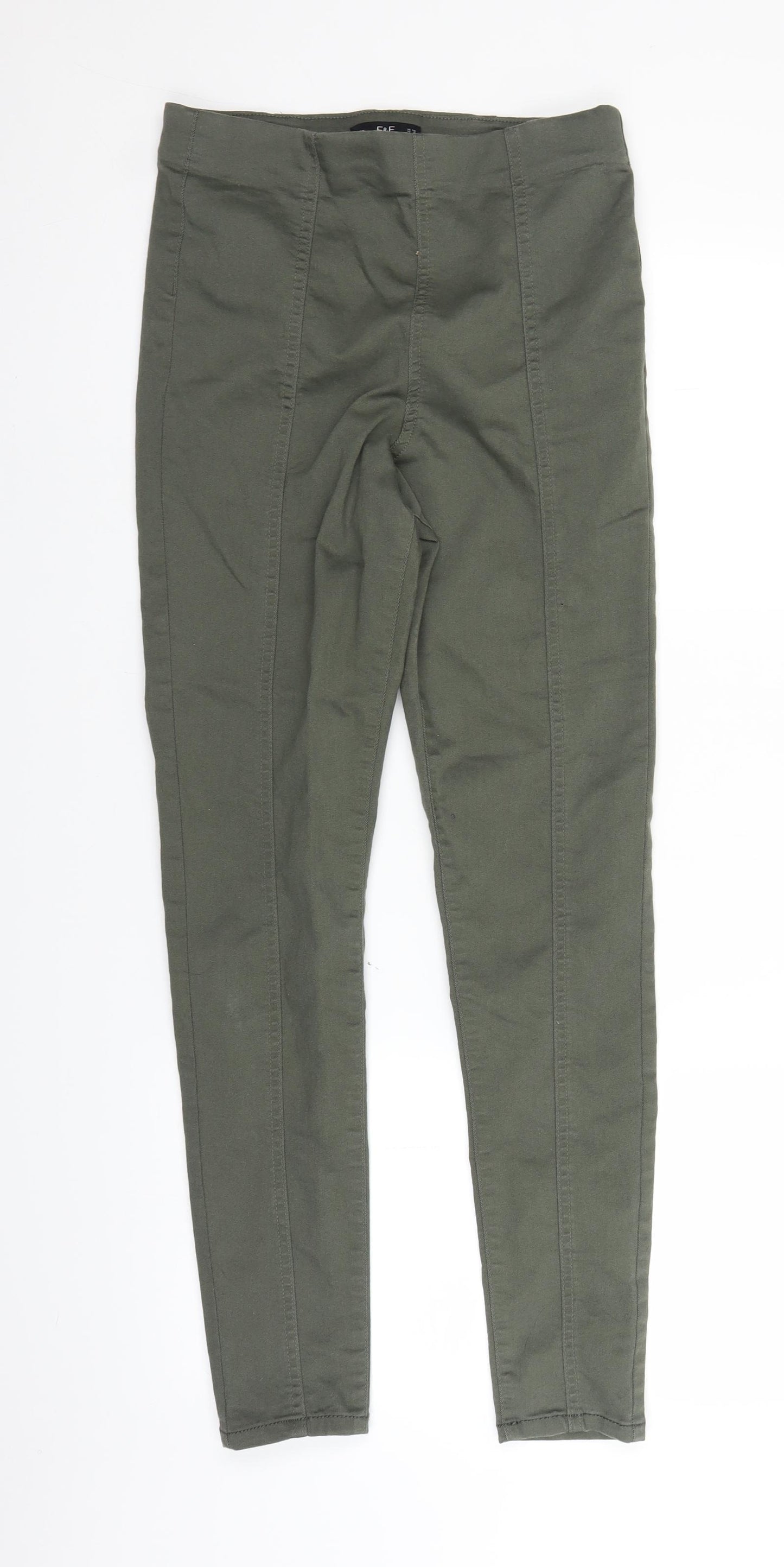 F&F Womens Green  Denim Straight Jeans Size 10 L26 in