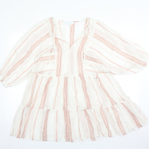 Primark Womens Beige Striped  A-Line  Size 12