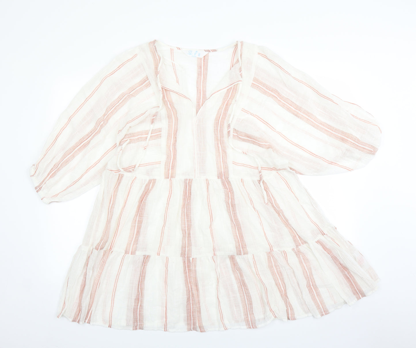 Primark Womens Beige Striped  A-Line  Size 12