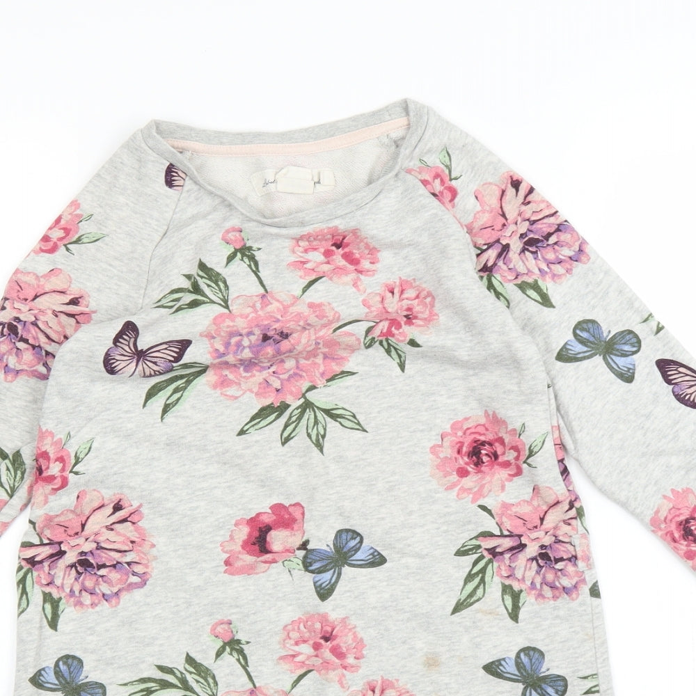 H&M Girls Grey Floral  A-Line  Size 6-7 Years