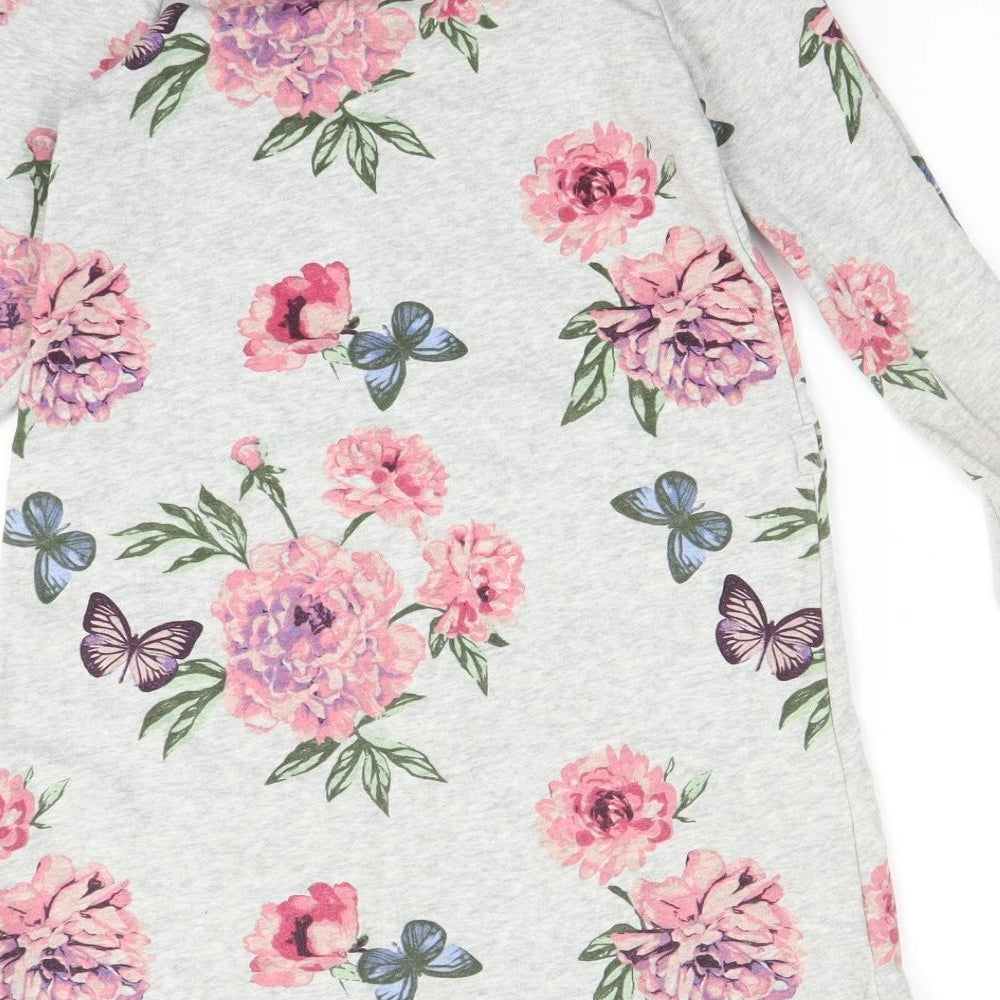 H&M Girls Grey Floral  A-Line  Size 6-7 Years