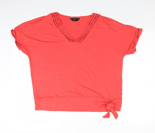 Front view of F&F women’s pink basic button-up, size UK 16