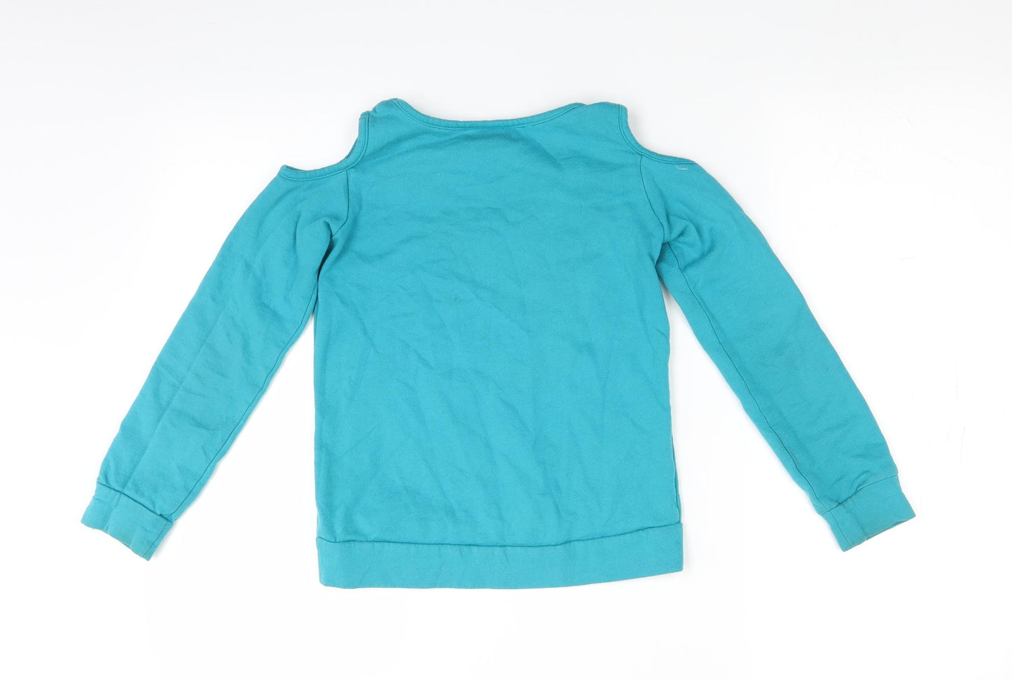 Kidtopia Girls Blue   Pullover Jumper Size 7-8 Years  - Shoulder cut out