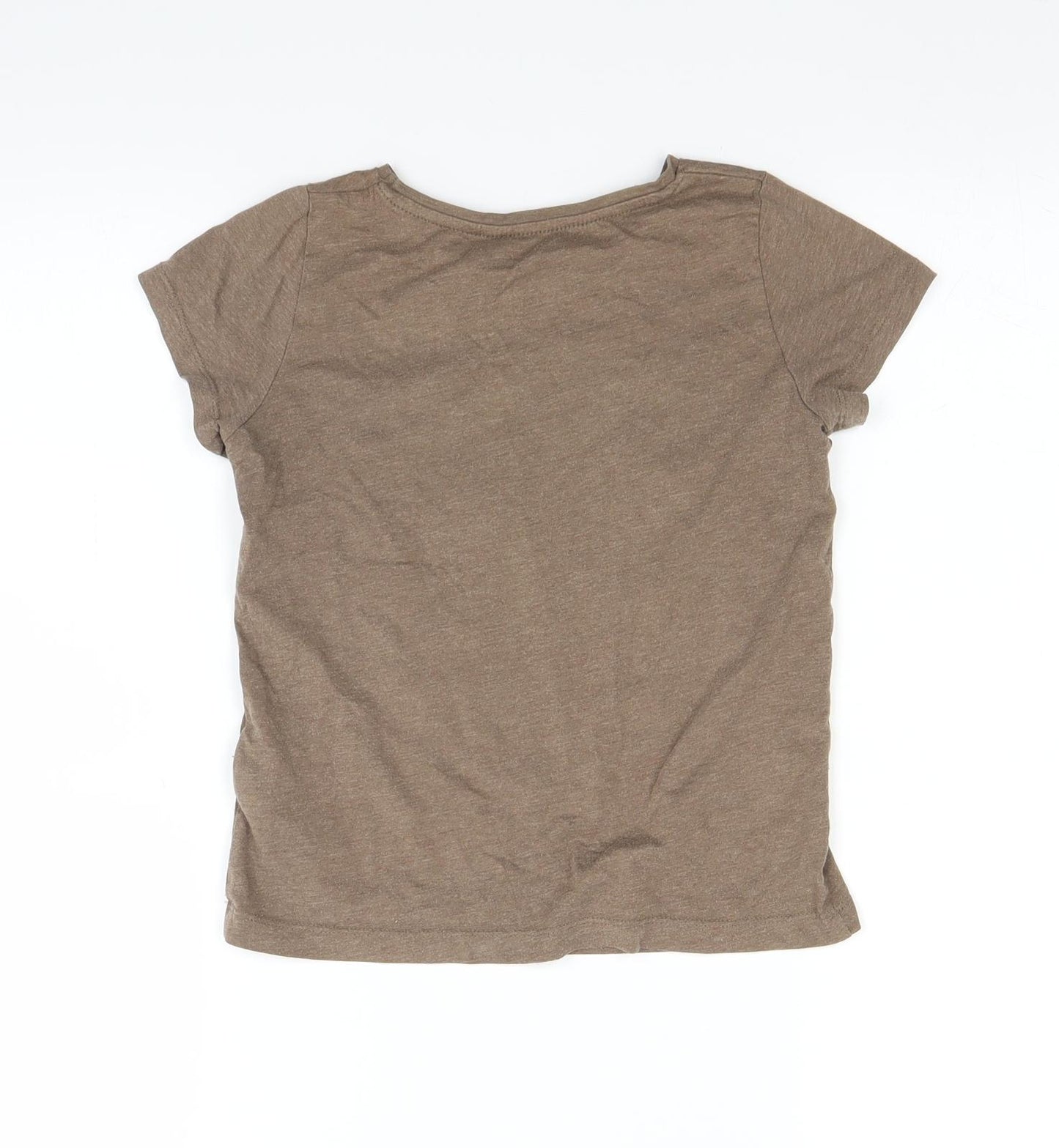 H&M Girls Brown   Basic T-Shirt Size 7 Years  - Tiger