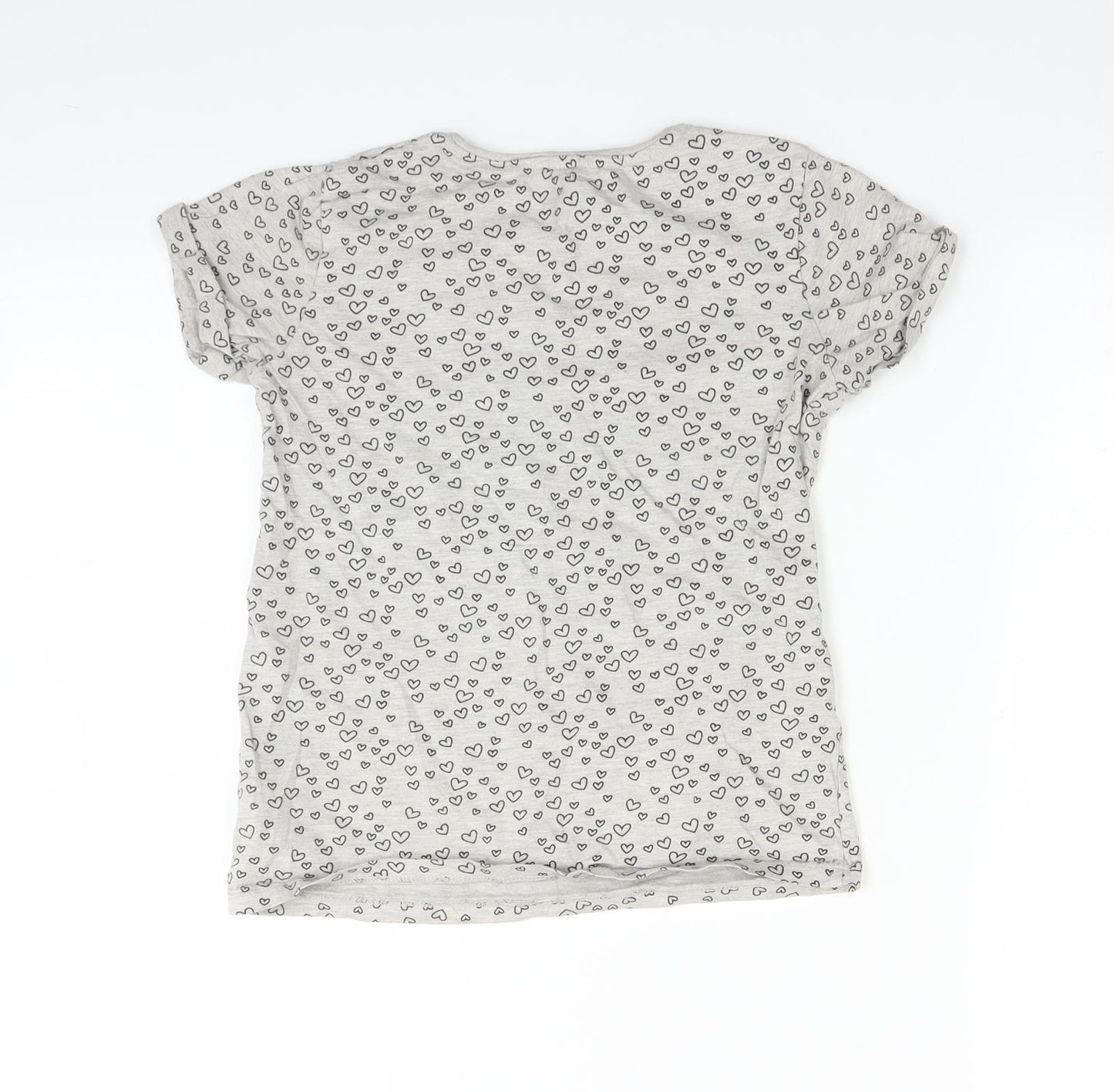 Young Dimension Girls Grey Polka Dot  Basic T-Shirt Size 9-10 Years  - HEARTS