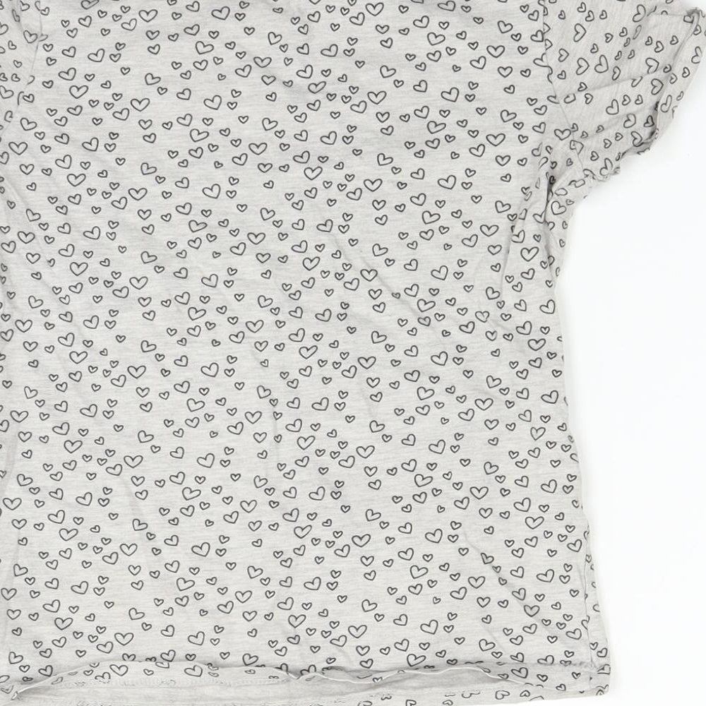 Young Dimension Girls Grey Polka Dot  Basic T-Shirt Size 9-10 Years  - HEARTS