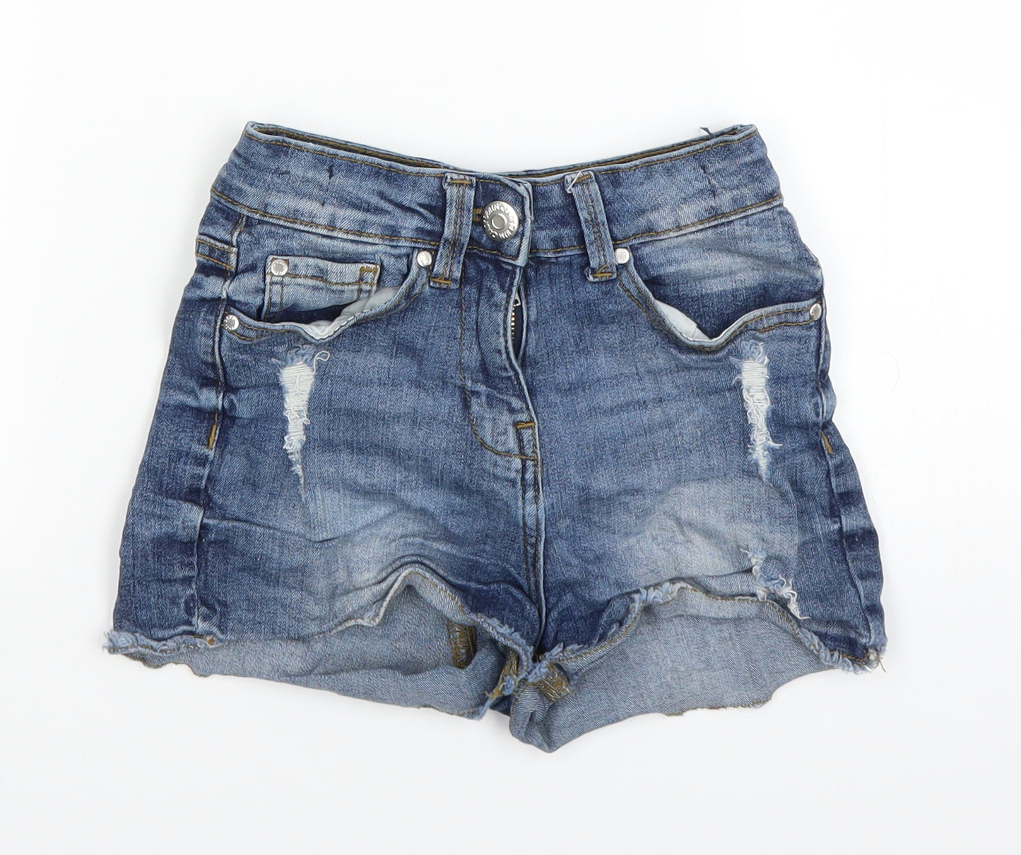 Candy Couture Girls Blue  Denim Cut-Off Shorts Size 9 Years