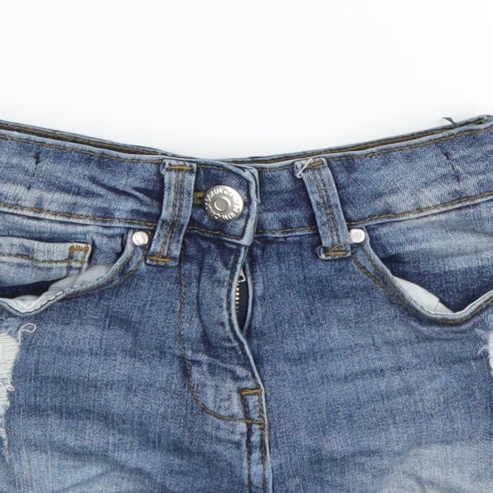 Candy Couture Girls Blue  Denim Cut-Off Shorts Size 9 Years