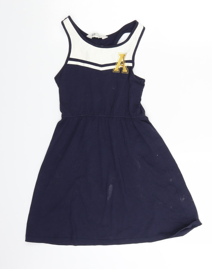 H&M Girls Blue Fit & Flare Size 7 Years - cheer leader