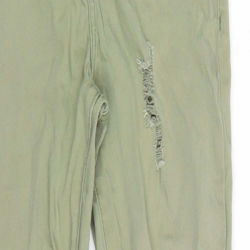 Primark Girls Green  Denim Skinny Jeans Size 8-9 Years - Distressed