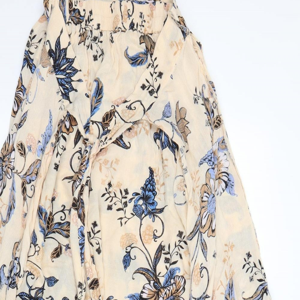 River Island Womens Beige Floral  A-Line Skirt Size 10