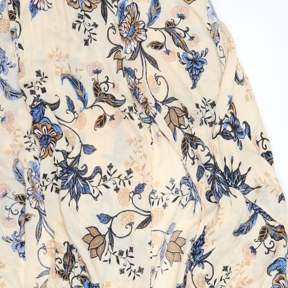 River Island Womens Beige Floral  A-Line Skirt Size 10