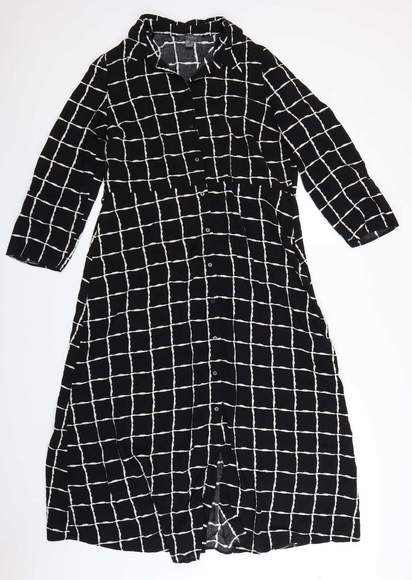 Primark Womens Black Geometric  Shirt Dress  Size 16