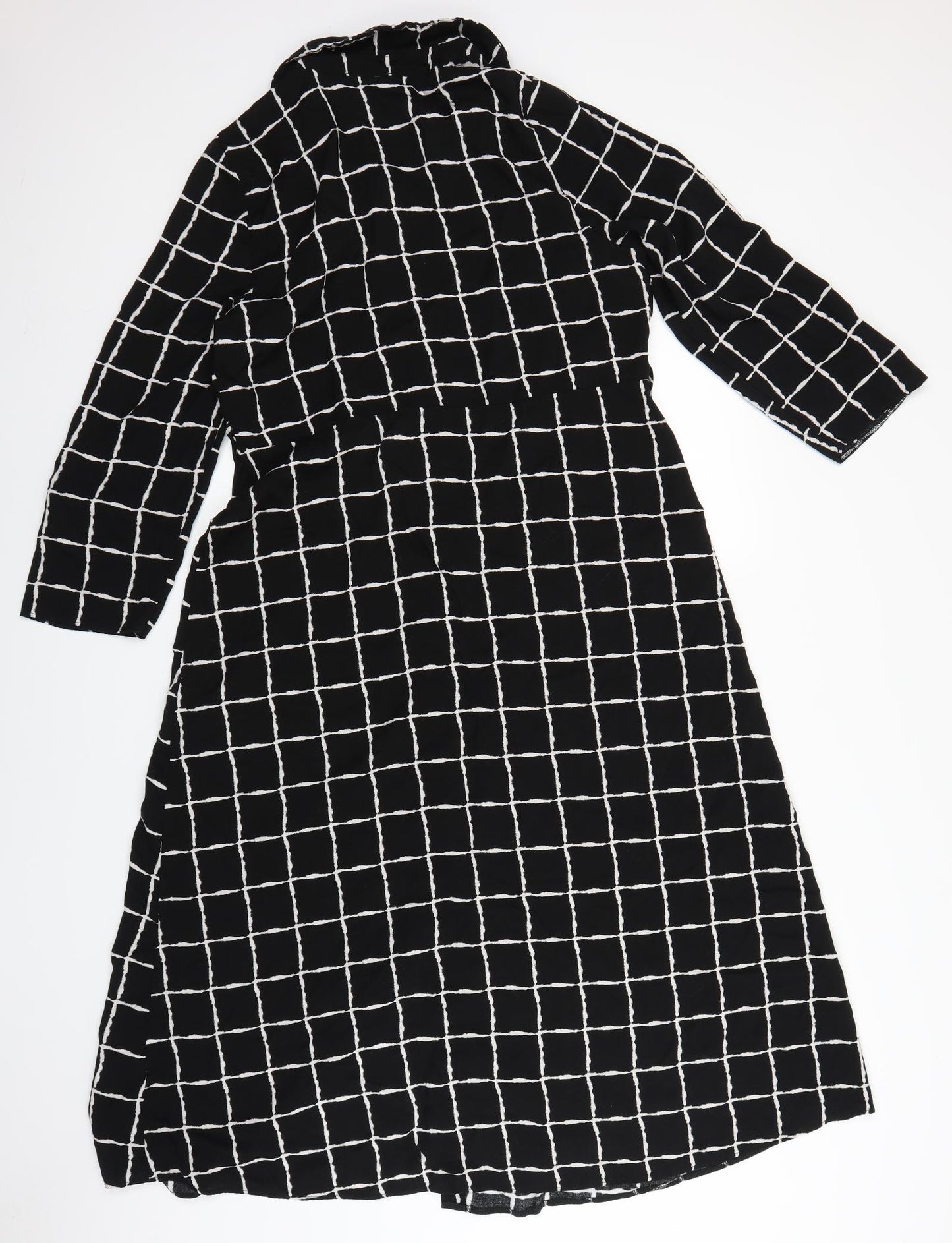 Primark Womens Black Geometric  Shirt Dress  Size 16