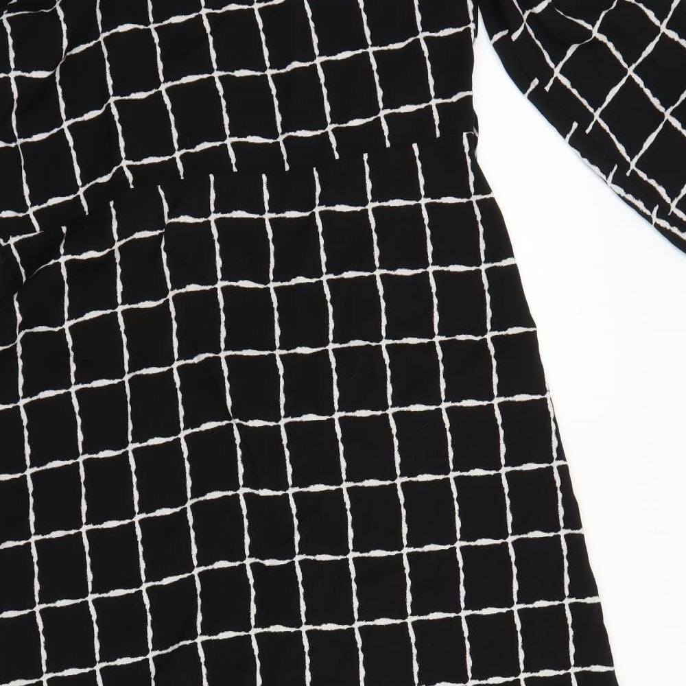 Primark Womens Black Geometric  Shirt Dress  Size 16