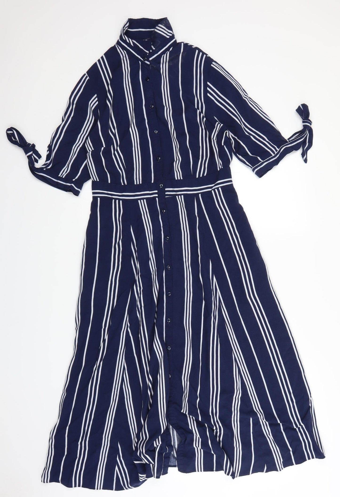 Papaya Womens Blue Striped  Shift  Size 12