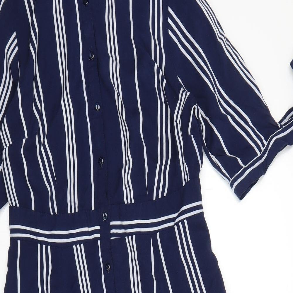 Papaya Womens Blue Striped  Shift  Size 12