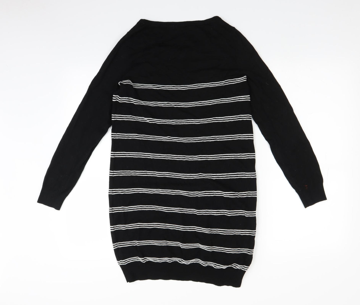 TU Womens Black Striped  Jumper Dress  Size 14