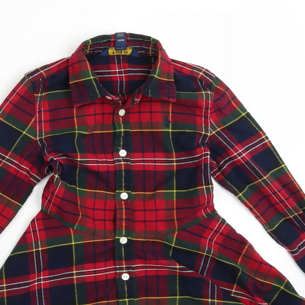 Ralph Lauren Womens Red Plaid  Fit & Flare  Size 6