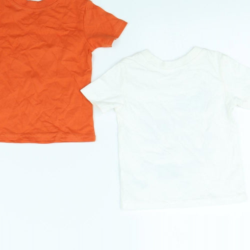George Boys Orange   Basic T-Shirt Size 3-6 Months  - 2 pack