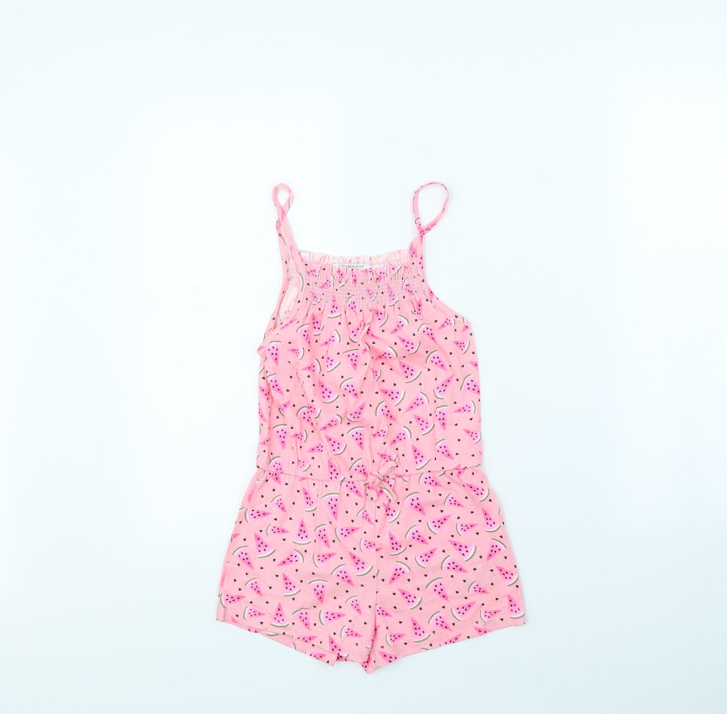 Primark Girls Pink Spotted  Playsuit One-Piece Size 7 Years  - Watermelon