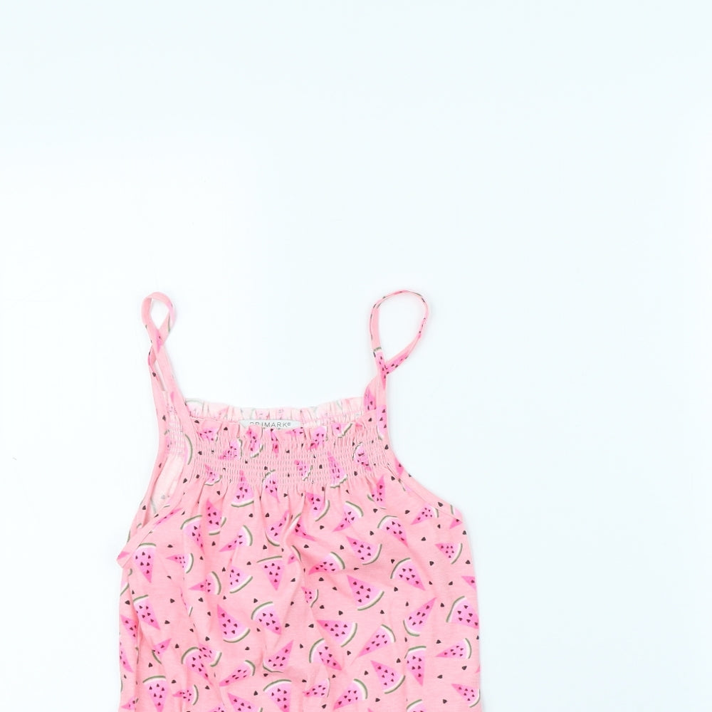 Primark Girls Pink Spotted  Playsuit One-Piece Size 7 Years  - Watermelon