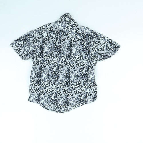 NEXT Boys Grey Geometric  Basic Button-Up Size 7 Years