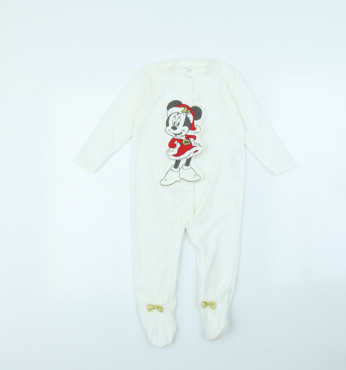 Primark Baby White   Babygrow One-Piece Size 12 Months  - Minnie mouse