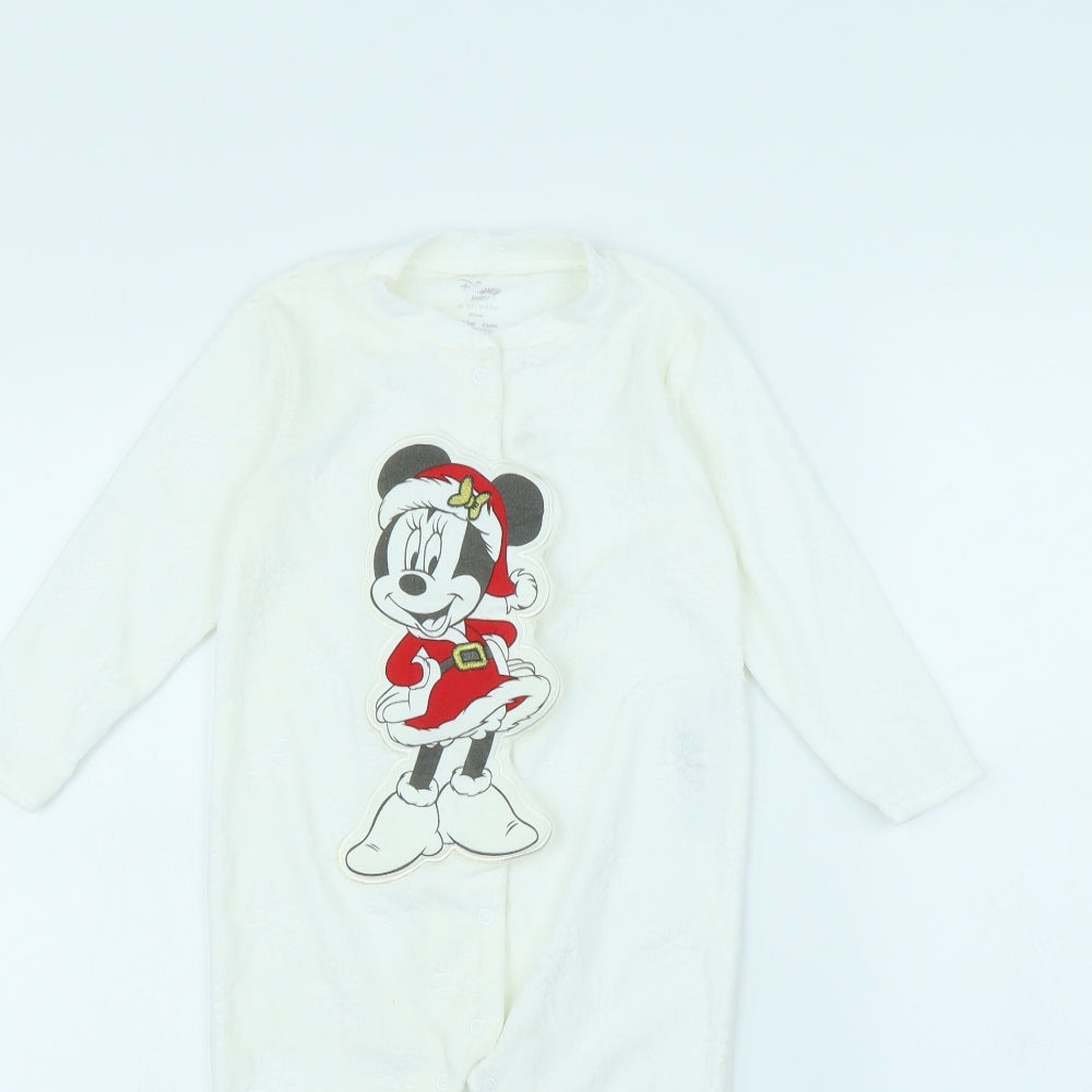 Primark Baby White   Babygrow One-Piece Size 12 Months  - Minnie mouse