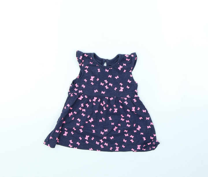 Primark Baby Blue Spotted Fit & Flare Size 3-6 Months - Butterflies
