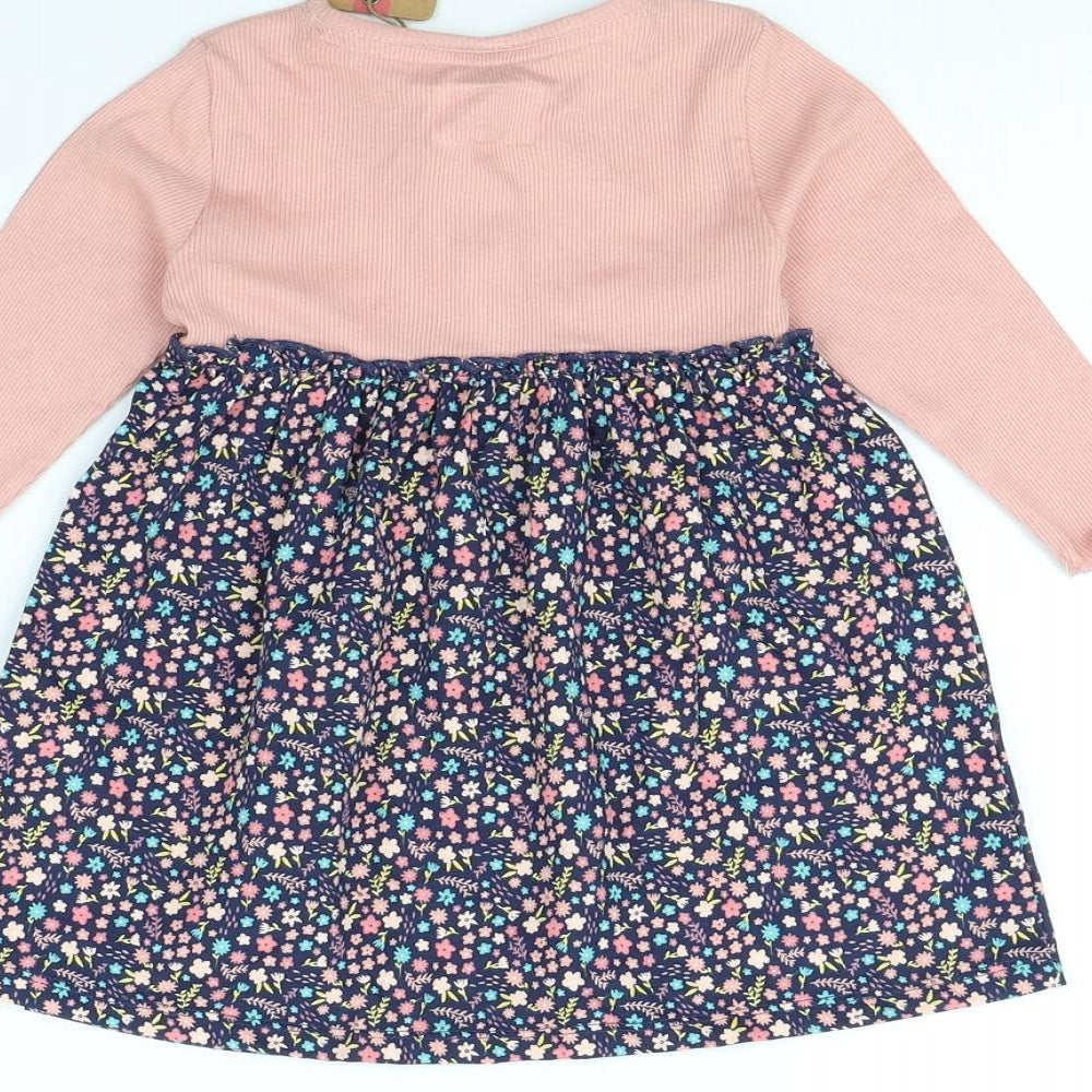 Mantaray Girls Blue Floral  Fit & Flare  Size 9-12 Months