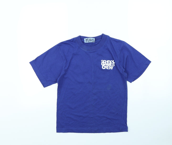 Blue Max Boys Blue Basic T-Shirt Size 9 Years - school games crew