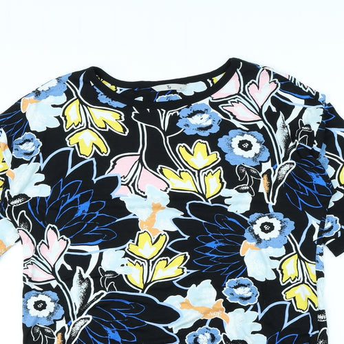 TU Womens Black Floral  T-Shirt Dress  Size 12