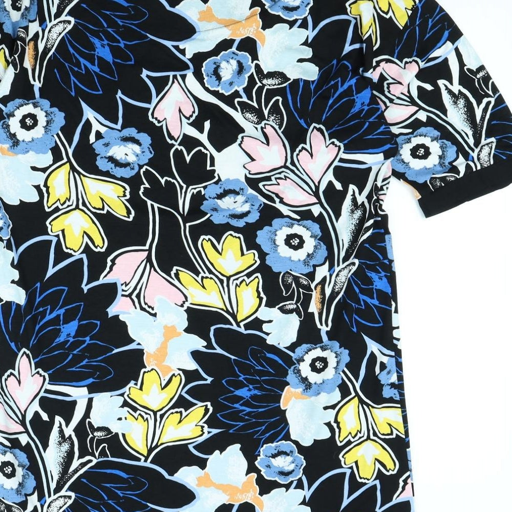 TU Womens Black Floral  T-Shirt Dress  Size 12