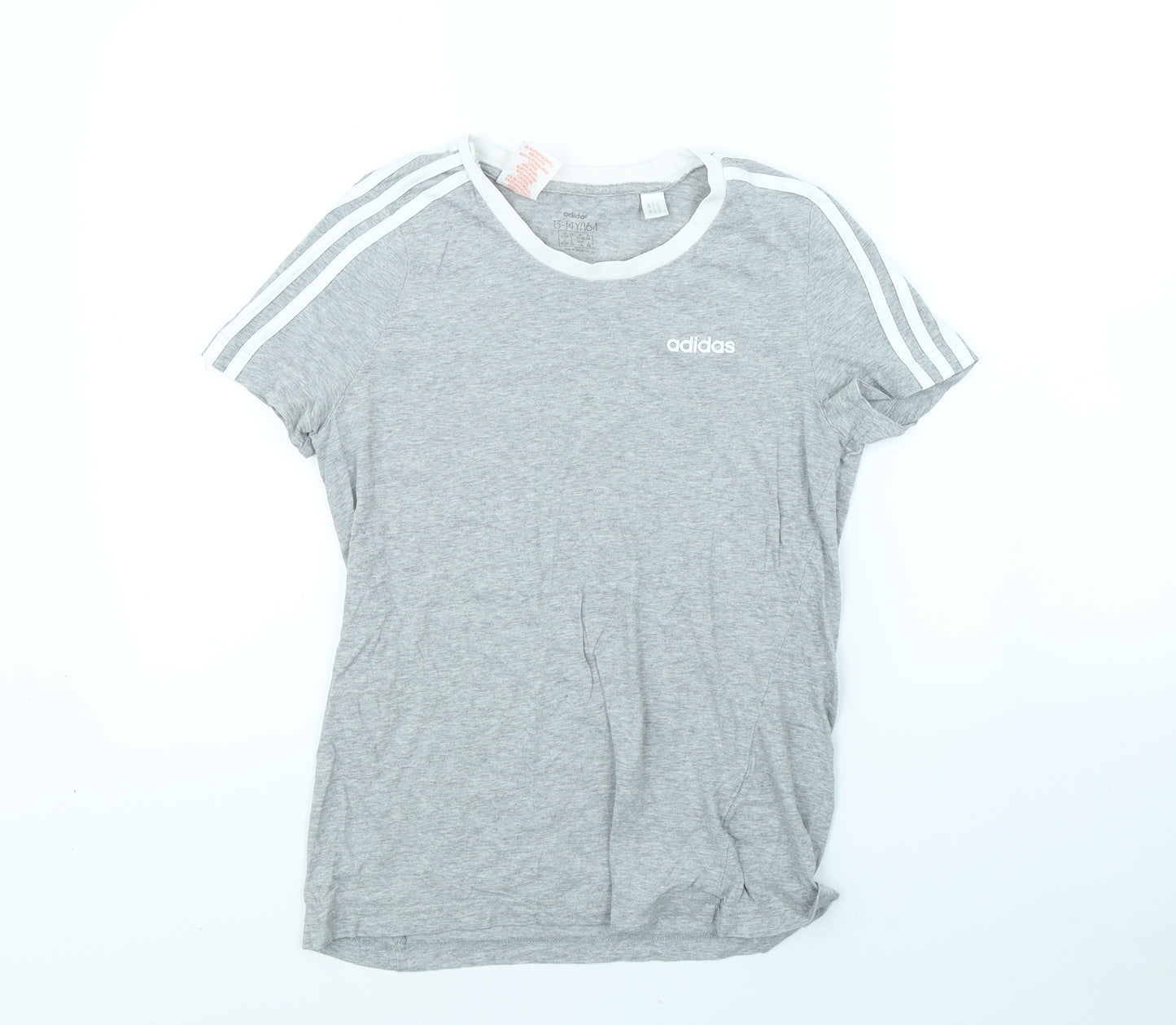 adidas Girls Grey   Basic T-Shirt Size 13 Years