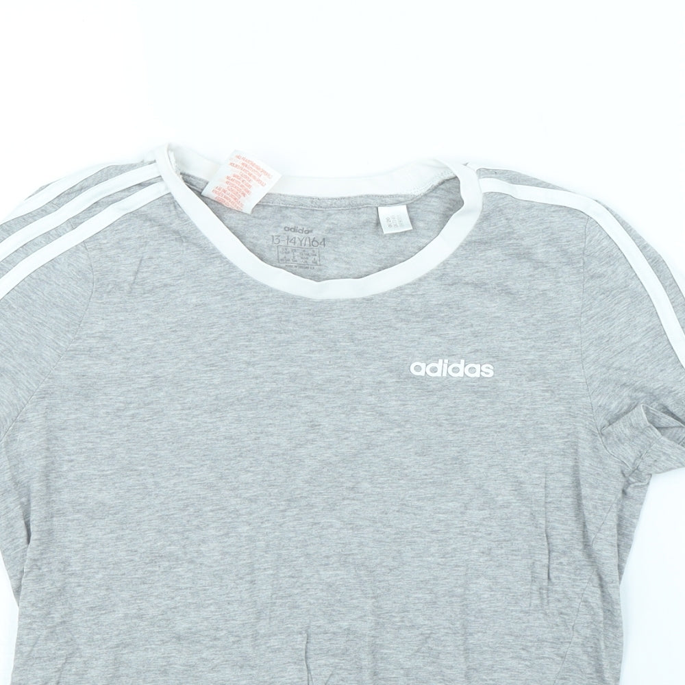adidas Girls Grey   Basic T-Shirt Size 13 Years